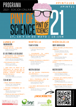 Poster of the pint of science 2021 program