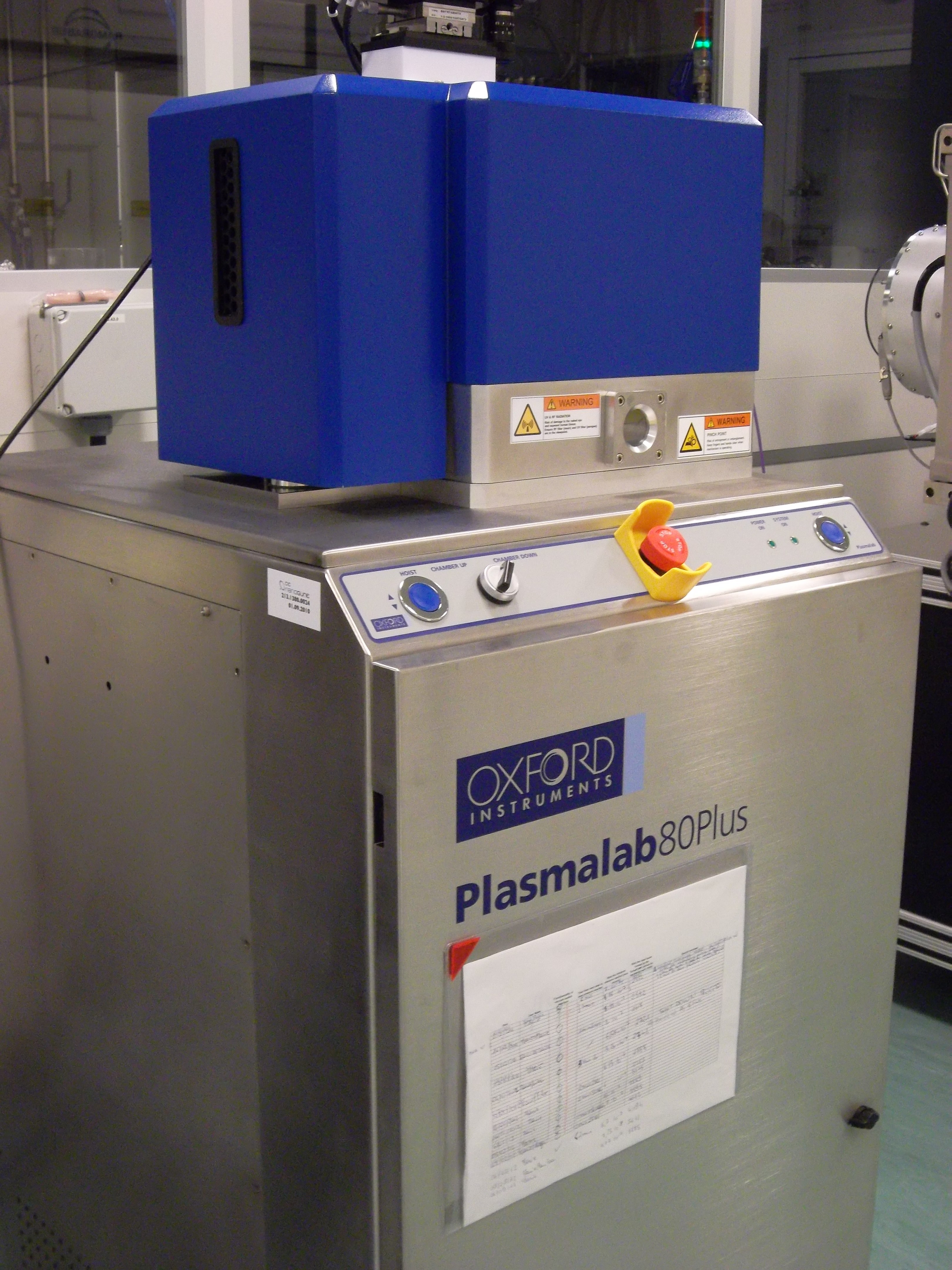 Reactive ion etcher (RIE Oxford Plasmalab 80 Plus)