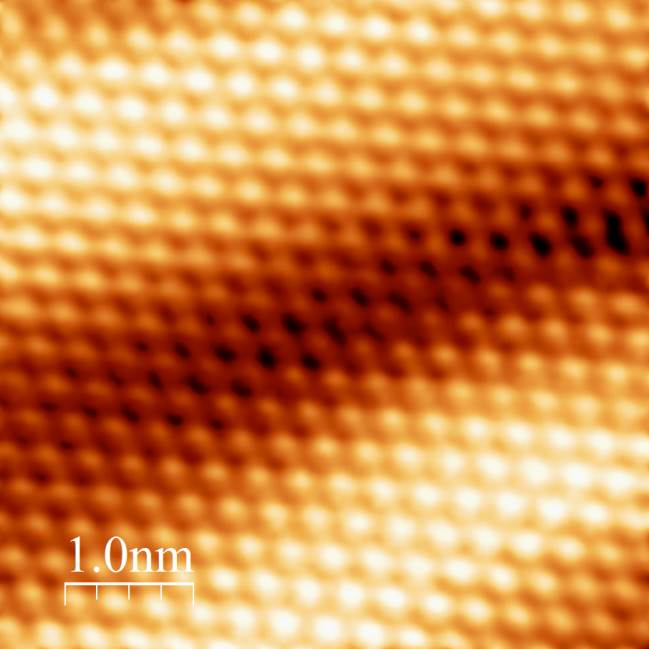 The atomic structure of Au(111) with a Kolibri AFM | CIC nanoGUNE