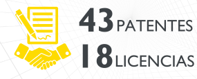 43 patentes, 18 licencias