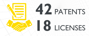 42 patentes - 18 licenses