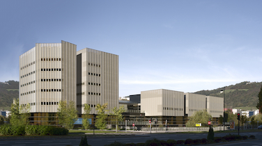 Imagen de cómo quedará la nueva torre de nanoGUNE al finalizar las obras