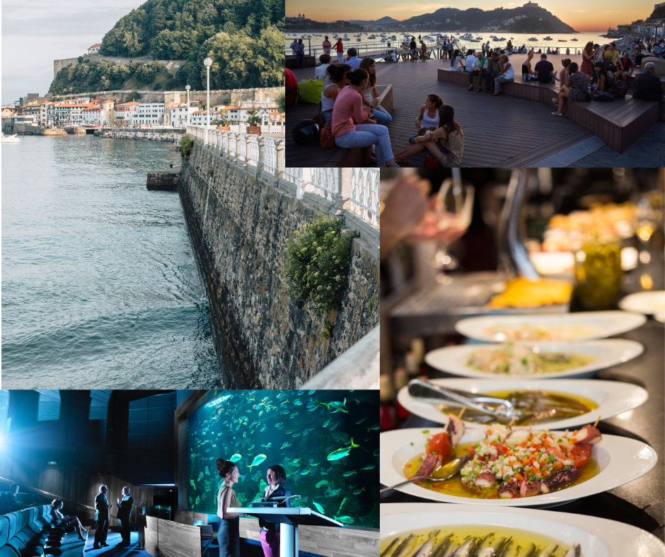 COLLAGE WITH DIFFERENT IMAGES OF THE CITY OF SAN SEBASTIAN