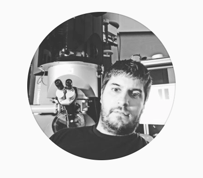 Evgenii Modin instagram account on Electron Microscopy profile picture